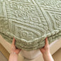 Floral Fitted Sheet with 3D Embroidery and Non Slip Deep Pockets