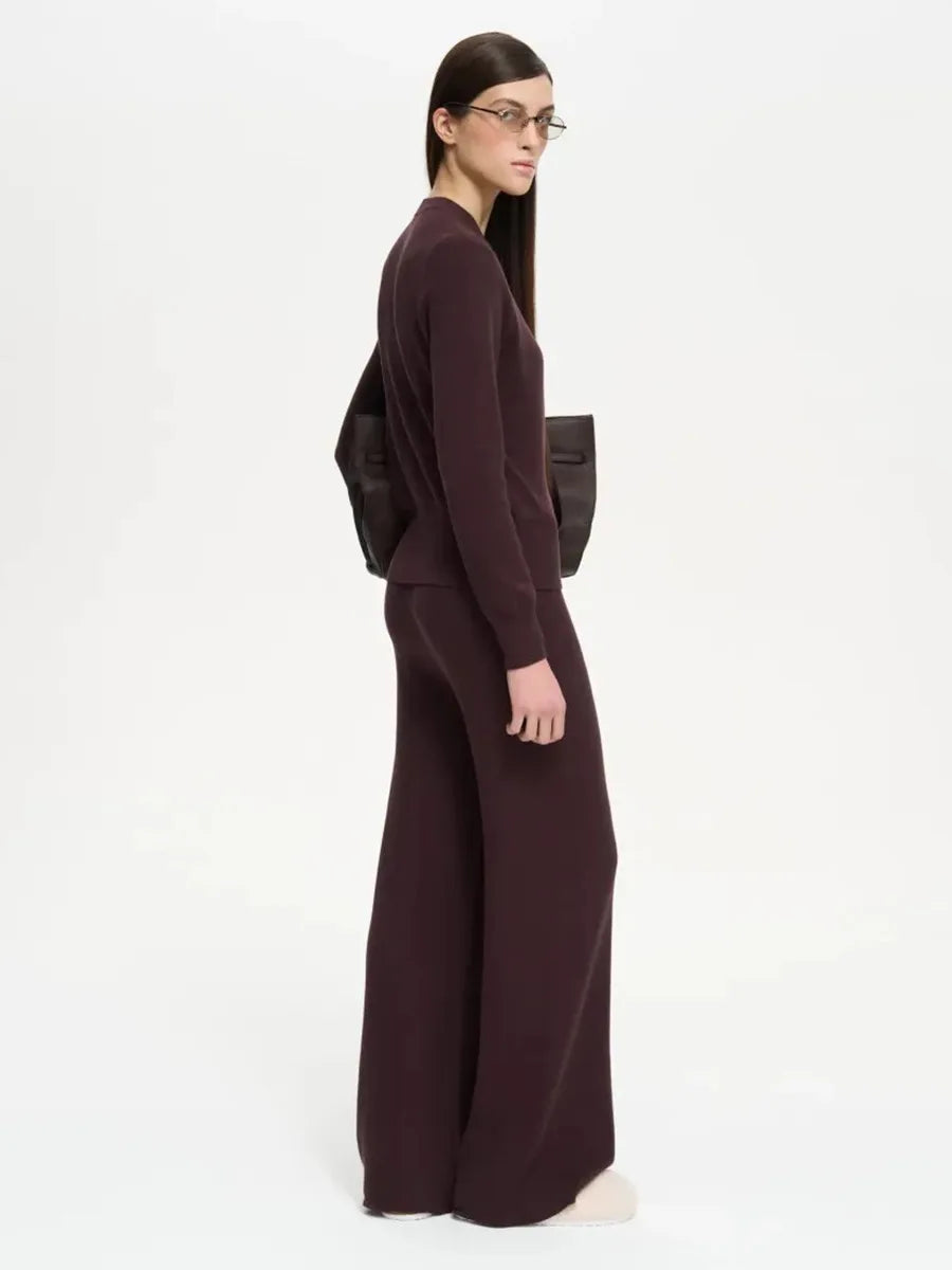 Women’s Knit Cardigan And Pants Set Slim Fit Long Sleeve Winter