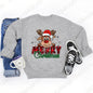 Women’s Christmas Reindeer Sweatshirt Loose Fit Polyester Cotton
