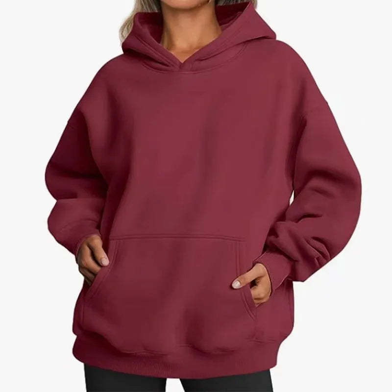 Women's Fleece Hoodie with Oversized Fit and Soft Touch Inner Lining Relaxed Silhouette