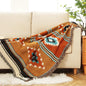 Cotton Polyester Throw Blanket With Geometric Pattern