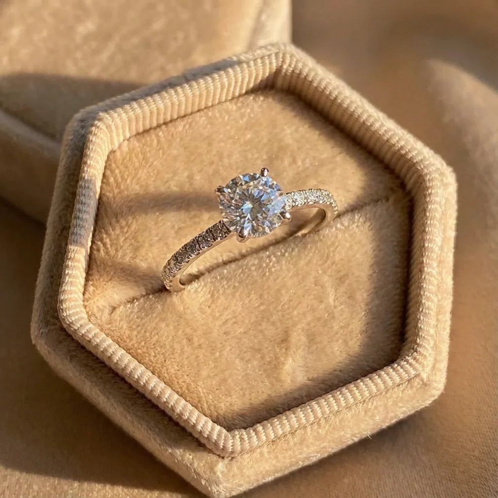 Radiant Ring with Zircon Accent in Sterling Silver for Everyday Wear
