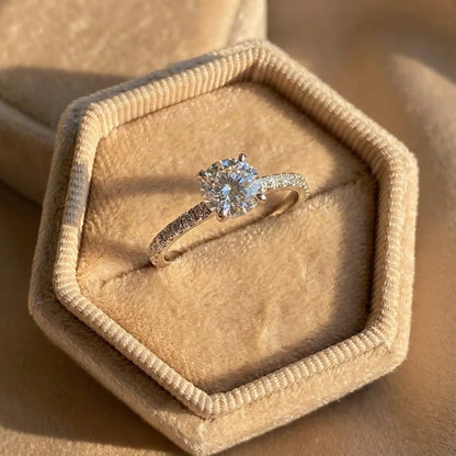 Radiant Ring with Zircon Accent in Sterling Silver for Everyday Wear
