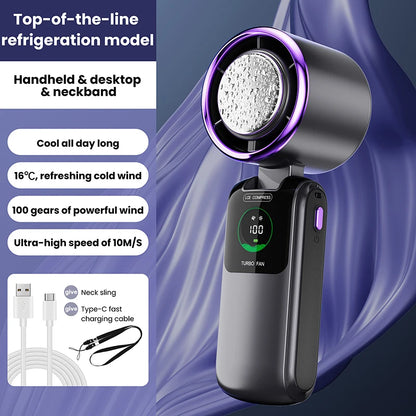 Portable Neck Fan 100 Speed Adjustable Mini Electric Outdoor Handheld