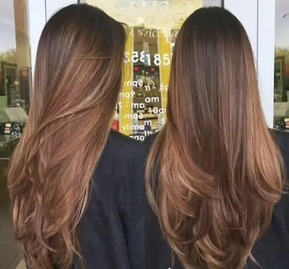 Clip In Hair Extensions 7 Pieces Human Hair 22inch #99J Burgundy Red For Bold & Vibrant Style