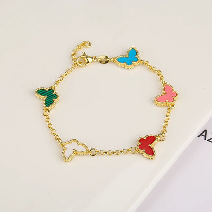 Silver Plated Rose Gold Clover Bracelet - Luxurious High Quality Jewelry for Women