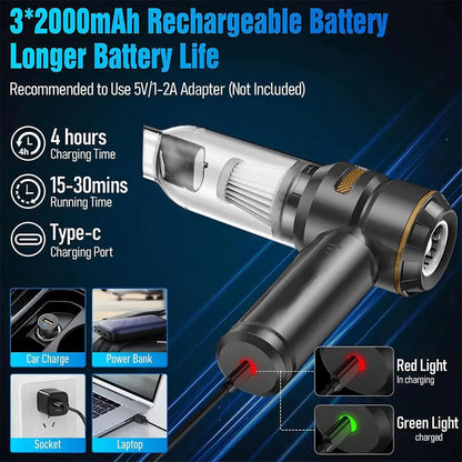 Car vacuum cleaner Wireless Portable Multipurpose Powerful HandHeld Cleaner For Home and Car  Cleaning Machine