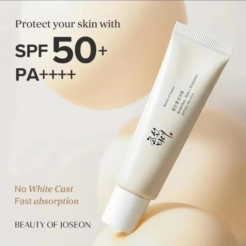 Korean Facial Cleanser Hydrating with Rice Probiotic SPF50 Sunscreen and Extract for All In One Skincare