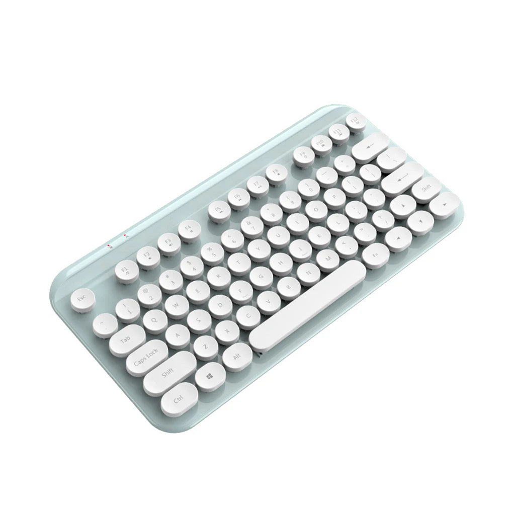Retro wireless keyboard with round keycaps