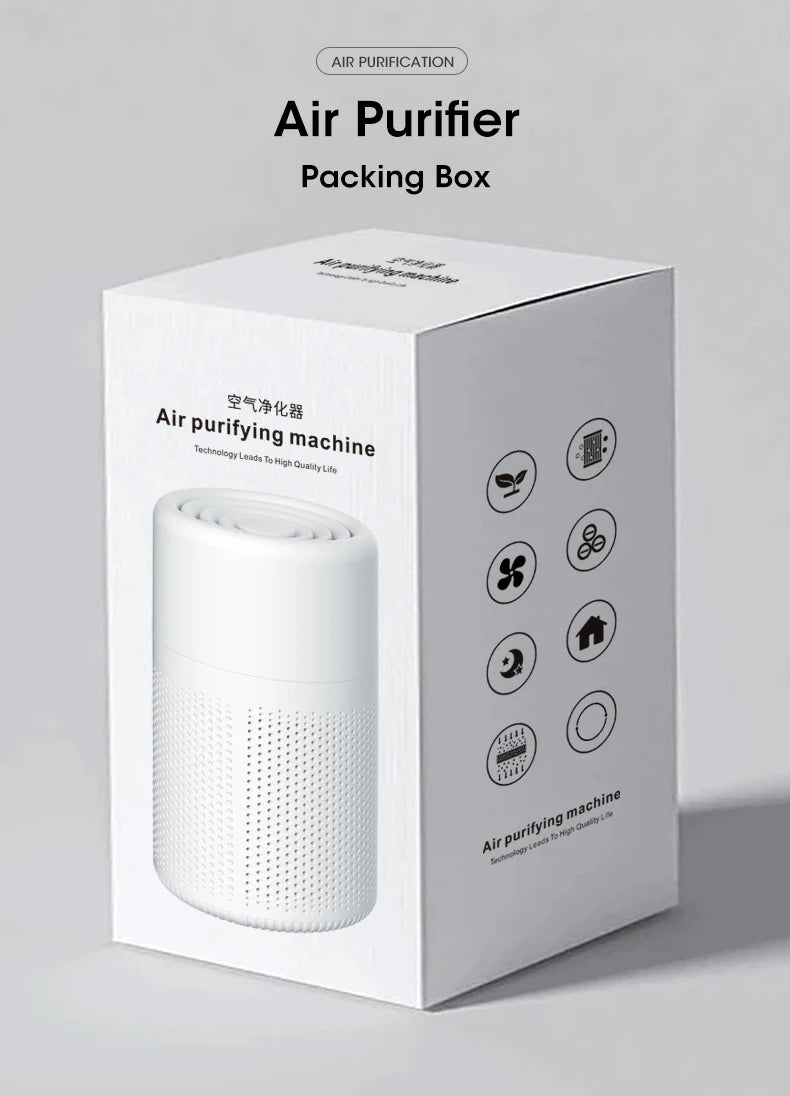 Portable Air Purifier Usb Powered for Car and Desk with Blue Ion Odor Neutralizing Diffuser for Fresh Air