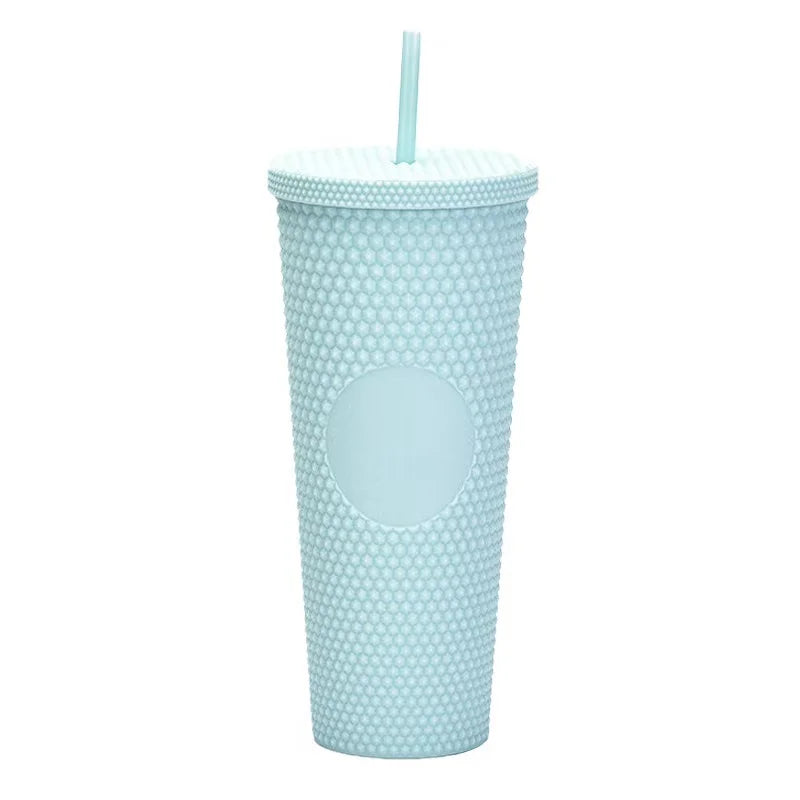 2026 Luxury Diamond Cold Cup Tumbler with Straw | Double Wall Iced Coffee Cup | Starbucks-Style Reusable Cup