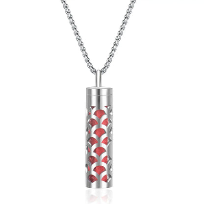 Aromatherapy diffuser necklace with geometric locket pendant