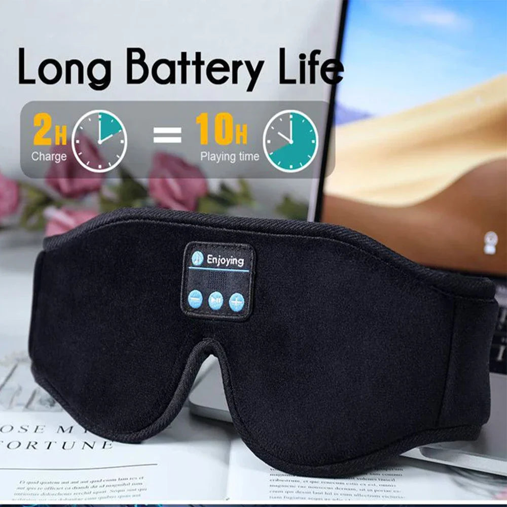 Bluetooth Soft Cotton Eye Mask Headphones With Built In HD Speaker For Deep Sleep And Relaxation