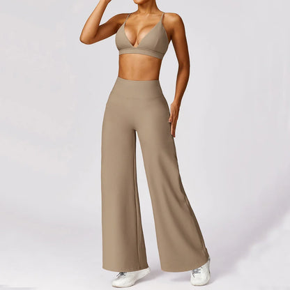 Long Yoga Pants Women Belly Sports Trousers High Waisted Fitness Straight Pants Workout Leggings Autumn Stretchy Trouser XP86