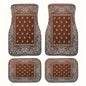 4Pcs Bohemian Car Floor Mats Rubber Back Heavy Duty Persian Carpet Dirty Resistant Car Decoration Car Floor Protector Rugs