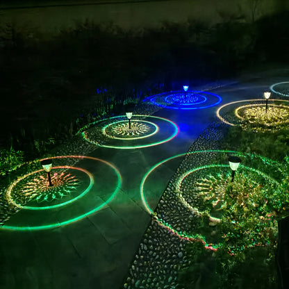 Solar RGB Color Changing Garden Lights - Waterproof Auto On/Off Landscape Lighting
