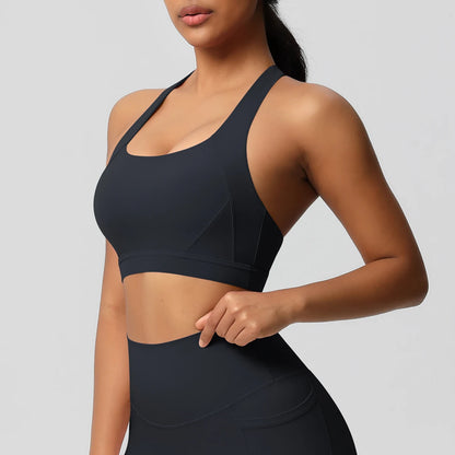 Women’s Yoga Bra Crop Top Nylon Elastane Supportive Sling Back