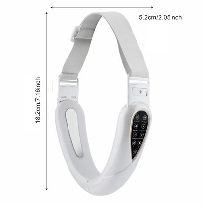 Jawline facial massager with EMS pulse vibration and heat