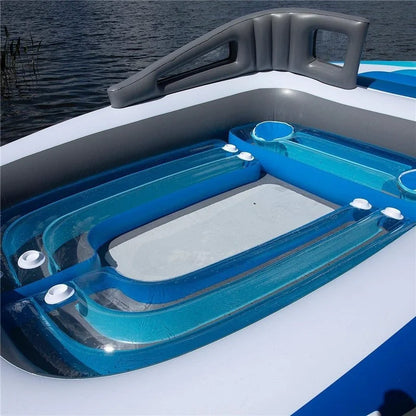 Durable Inflatable Island Bed for Six with Pirate Ship Design Outdoors