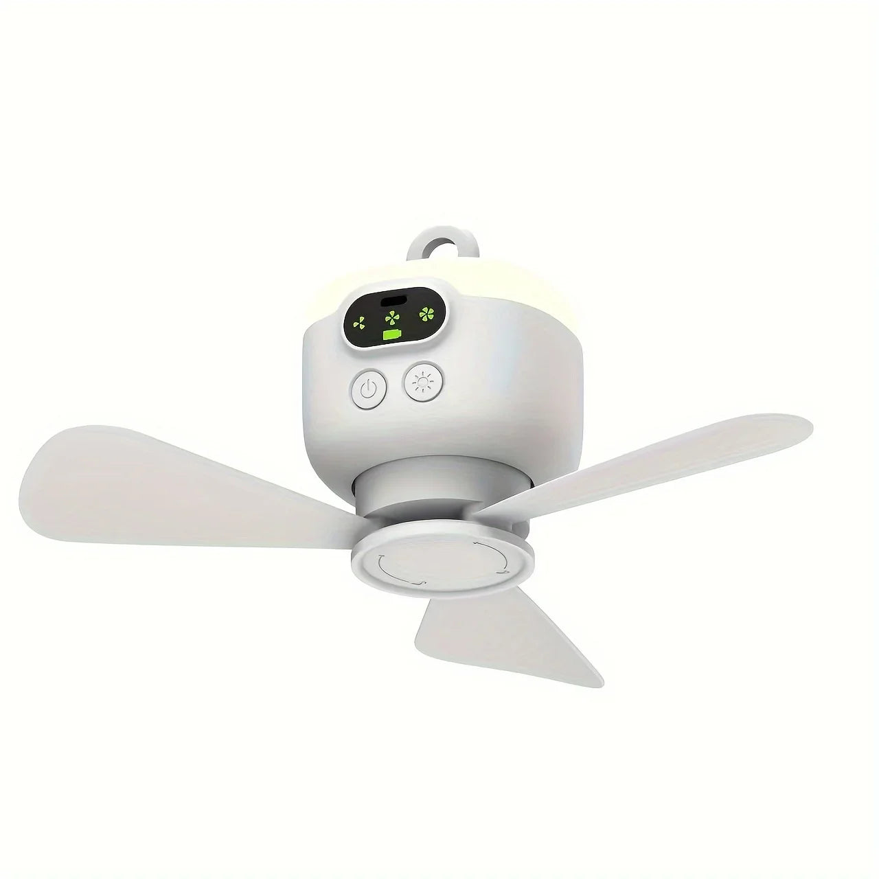 Portable USB Rechargeable Mini Fan With Light For Camping And Dorms