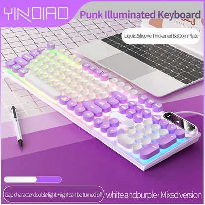 Tech & Electronics mechanical typewriter keyboard with round keys and LED backlighting