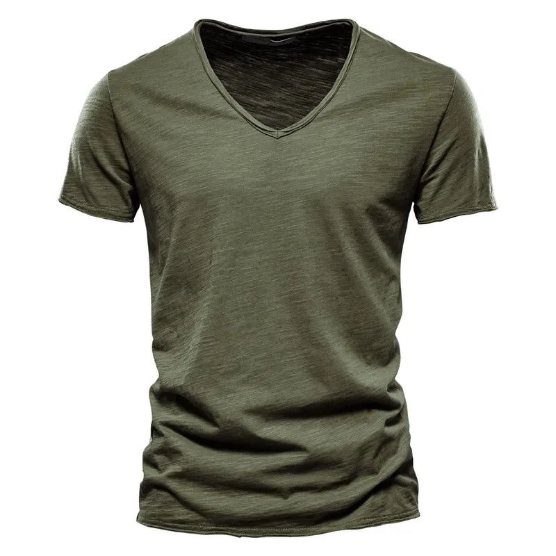 Soft V-Neck Tee For Men With 100 Percent Cotton Breathable Fit