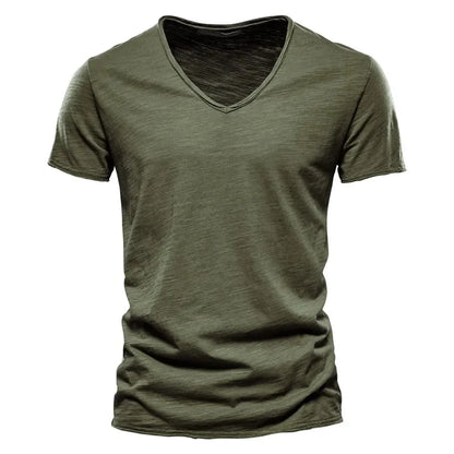 Soft V-Neck Tee For Men With 100 Percent Cotton Breathable Fit
