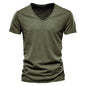 Soft V-Neck Tee For Men With 100 Percent Cotton Breathable Fit