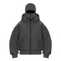 Unisex Cotton Fleece Hooded Zip Up Sweatshirt With Plain Design And Front Pouch Pocket