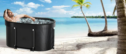 2026 Foldable Ice Bath Tub – Portable Cold Plunge Tub for Home & Outdoor Cold Therapy, Oval Spa-Style Relaxation