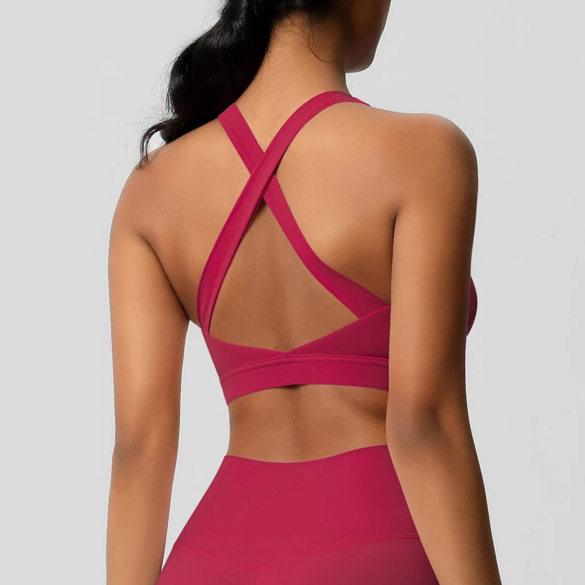 Women’s Yoga Bra Crop Top Nylon Elastane Supportive Sling Back