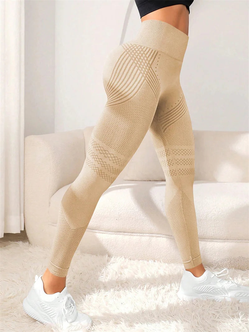 High-Waist Yoga Pants With Sculpting Fit Four-Way Stretch