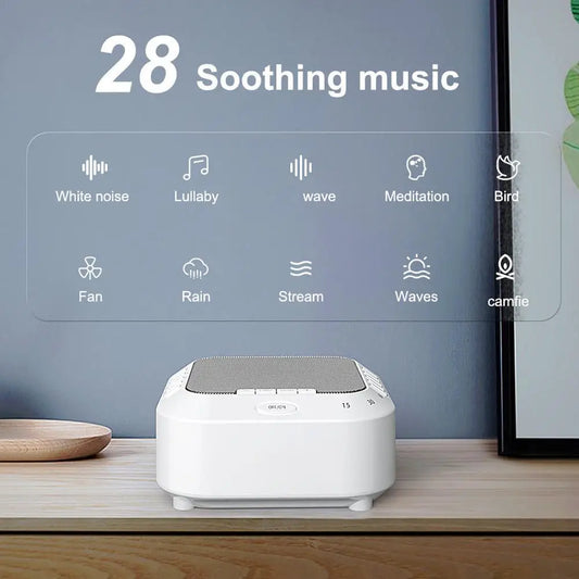 White Noise Sound Machine - 28 Solfeggio Frequencies Rechargeable Baby Sleep Therapy Device