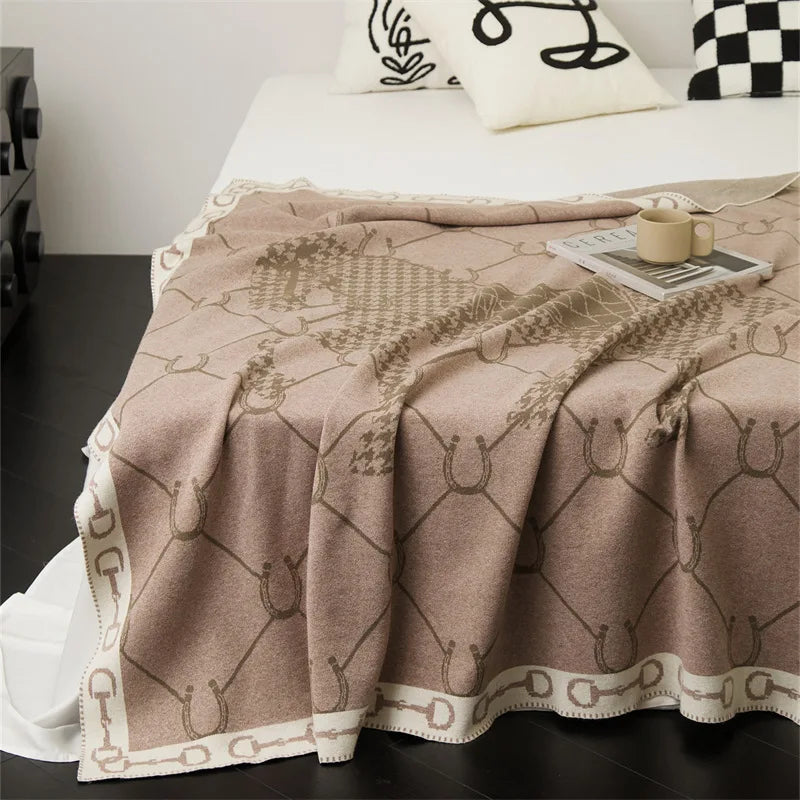 Acrylic Blanket Striped With Soft Texture Ultra Soft Knit Lightweight Construction