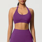 Women’s Seamless Halter Backless Push-Up Sports Bra Cotton-Poly For Gym Running