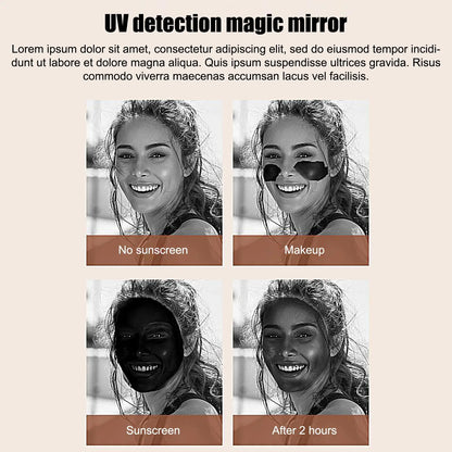 UV Mirror Sunscreen Testing Camera With Light 2X Magnification Travel Makeup Pocket Size UV Smart Sunscreen Makeup Mirror