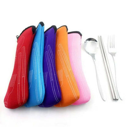 Travel Packaging Tableware Bag Picnic Portable Tableware Case Without Dinnerware Cutlery Bags Picnic Fork Spoon Storage Box