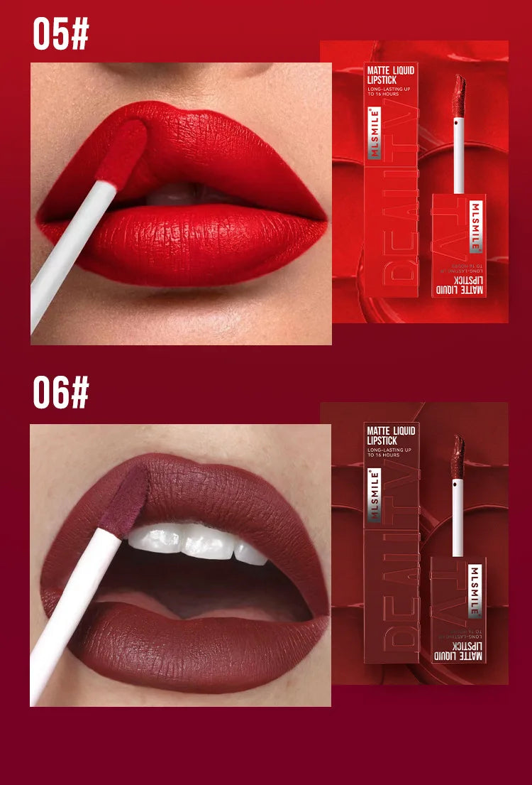 3 PCS Matte Ink Liquid Lipstick Long Lasting Velvet Nude Lip Gloss Non-stick Cup Waterproof Lips Tint Waterproof Make Up