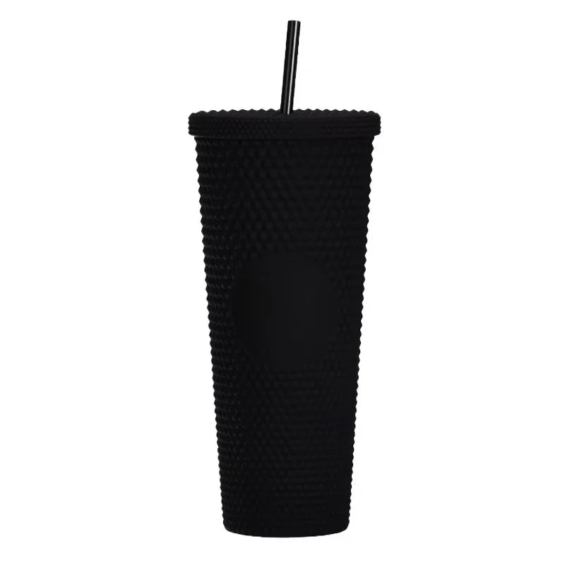 2026 Luxury Diamond Cold Cup Tumbler with Straw | Double Wall Iced Coffee Cup | Starbucks-Style Reusable Cup