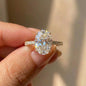 Bright Ring Oval Zircon Center Stone in Sterling Silver for Daily Wear
