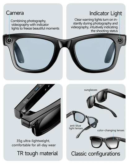 Titanium Frame AI Smart Glasses With 13MP Camera And Real Translation