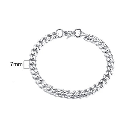 Stainless steel Cuban link chain bracelet