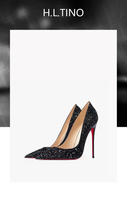 Couture Luxury Red Bottom Glitter Heels | Merch Gone Viral.