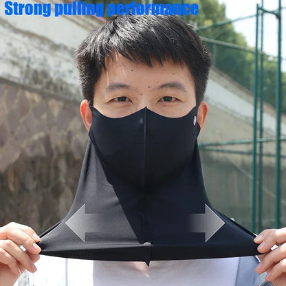 Ladies and Men's Summer Full Face Hyaluronic Acid Sunscreen Mask UPF 500+UV Protection Breathable Ice Silk Mask for Outdoor Spor