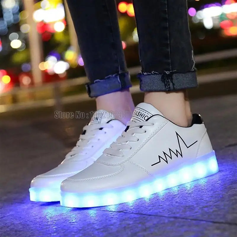 Designer Luminous Usb Charge Women Led Glowing Girls Sneakers Kids Light Up Shoes Led Slippers Shoes