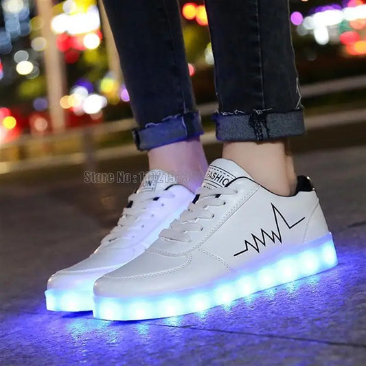 Designer Luminous Usb Charge Women Led Glowing Girls Sneakers Kids Light Up Shoes Led Slippers Shoes