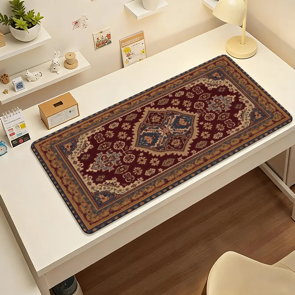 Persian carpet-pattern desk mat and mouse pad