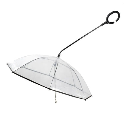 Detachable Clear Pet Dog Umbrellas C-Shape Handle with Leash Doggy Poncho Adjustable Rainproof Raincoat for Dogs Pet Supplies