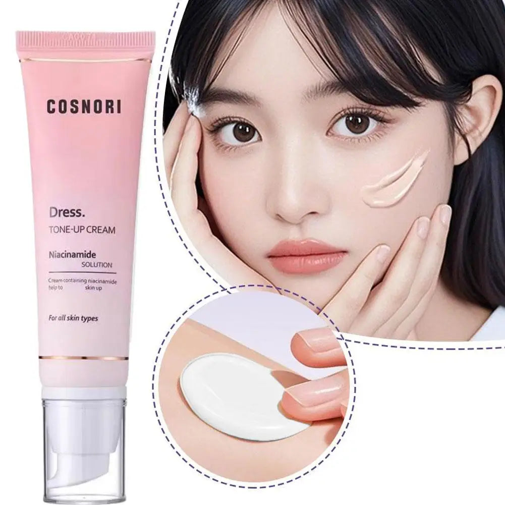 Tone up cream niacinamide brightening makeup base daily moisturizer with pump tube