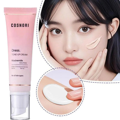 Tone up cream niacinamide brightening makeup base daily moisturizer with pump tube